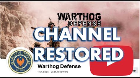 WARTHOG DEFENSE RESTORED ON YOUTUBE! HEAR .